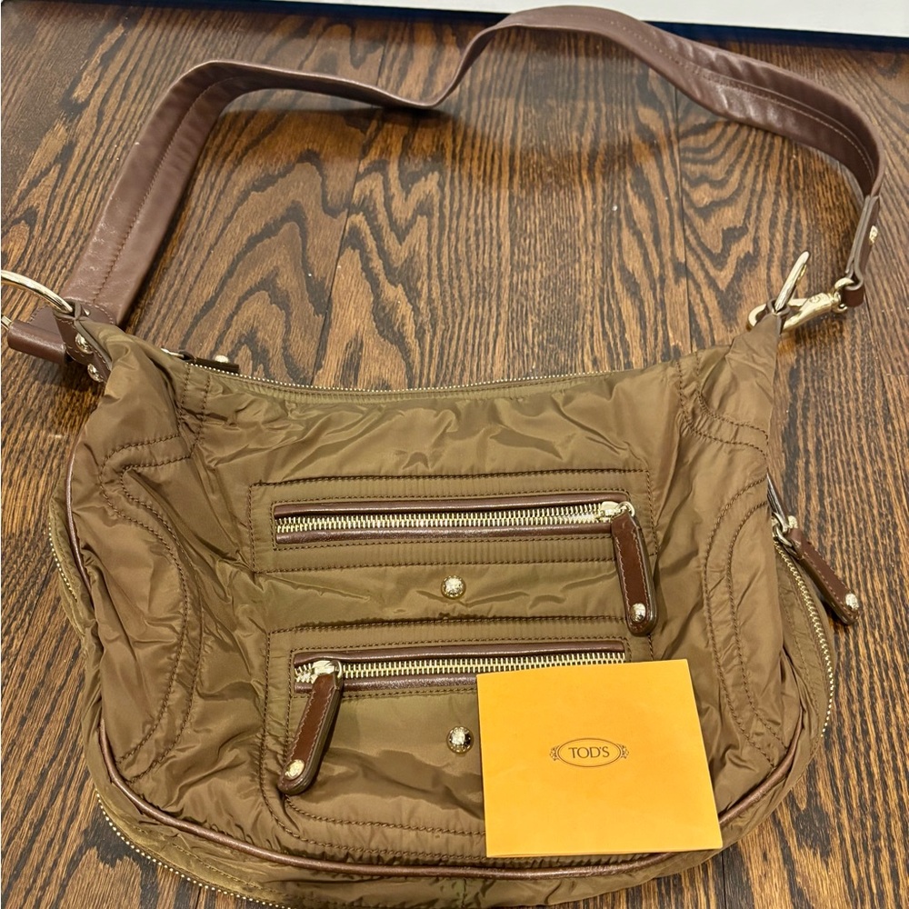 Tod's Brown Nylon Crossbody Bag